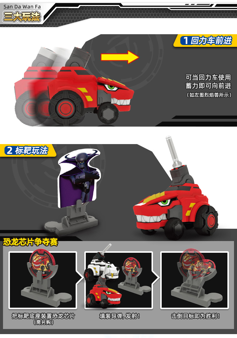 靈動創想百獸總動員恐龍戰隊變形玩具套裝機甲合體金剛烈焰戰龍神