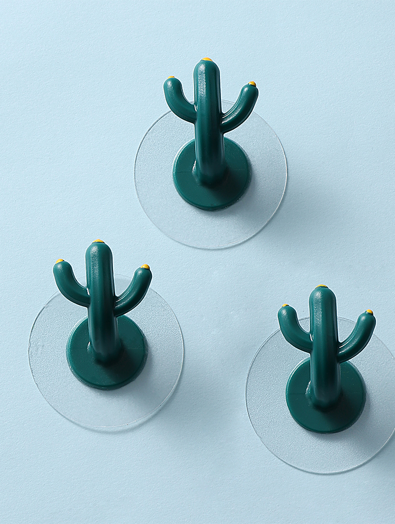 仙人掌挂钩壁挂强力无痕门后粘胶挂勾免打孔创意可爱墙壁装饰粘钩