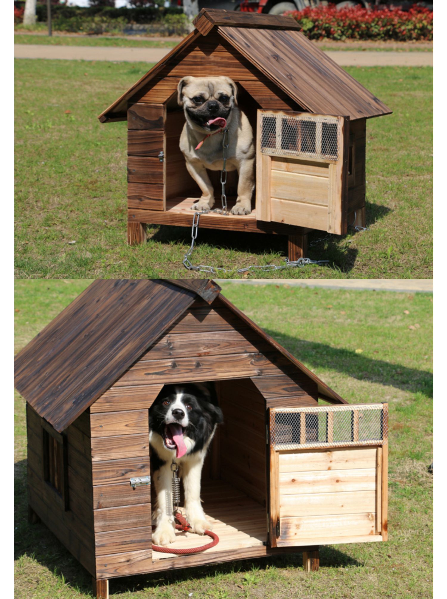 实木狗窝房子型狗屋室外狗房子冬天保暖四季通用小型大型犬宠物窝