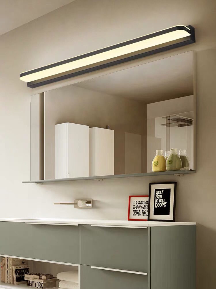 《黑色 白光7w42cm 镜前灯 免打孔led浴室卫生间化妆灯镜子灯壁灯北欧