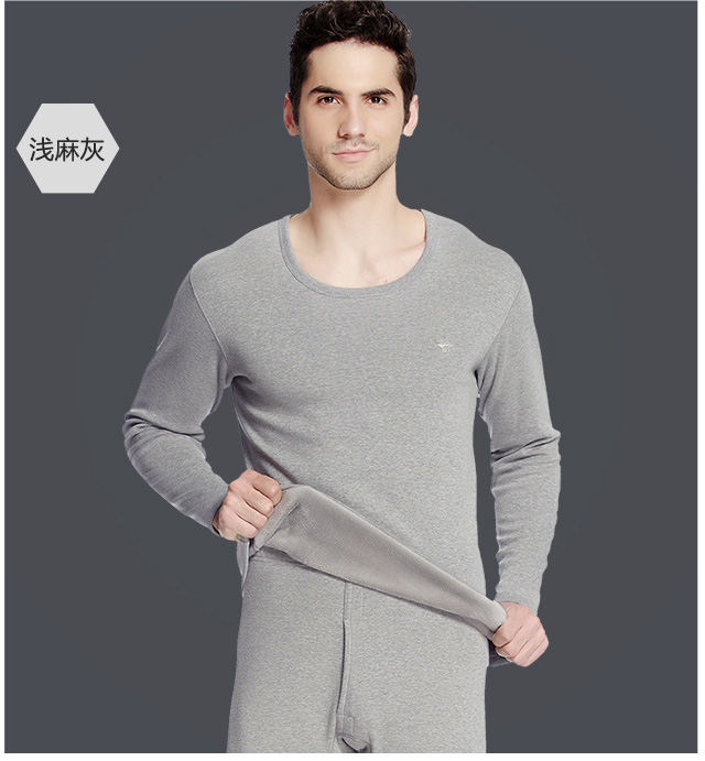 苏宁自营七匹狼保暖内衣男加绒加厚秋冬男士保暖套装