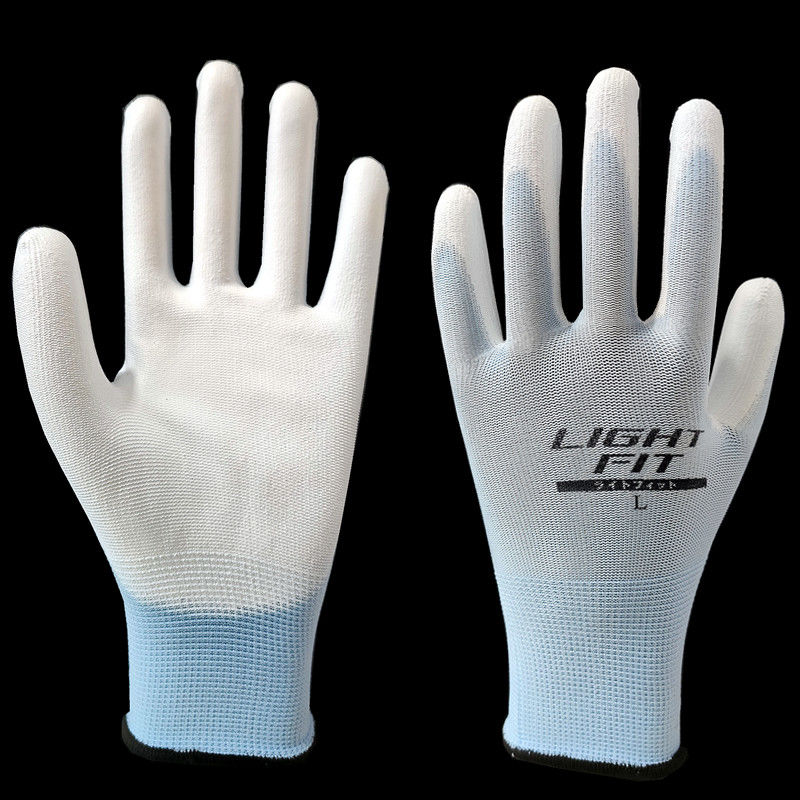 《星宇pu508涂掌pu518浸胶劳保手套防静电灵活透气薄款男女工作 白色