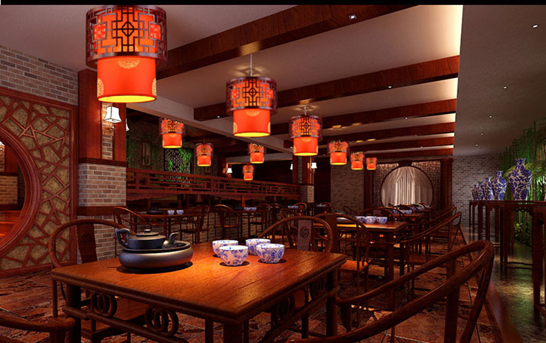 新中式小吊灯走廊过道中国风复古火锅店茶馆灯具灯饰餐厅仿古灯笼