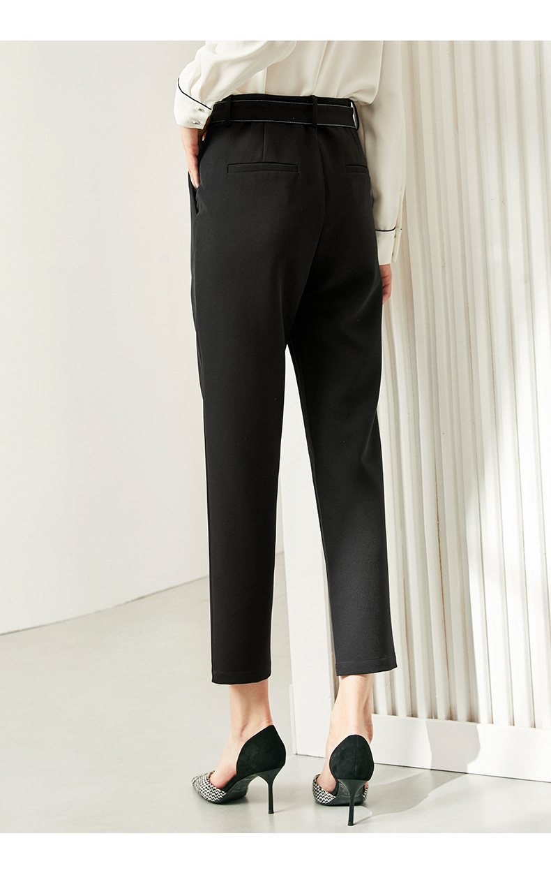 欧莎黑色裤子女休闲裤显瘦百搭九分裤2020年新款春季锥形西裤