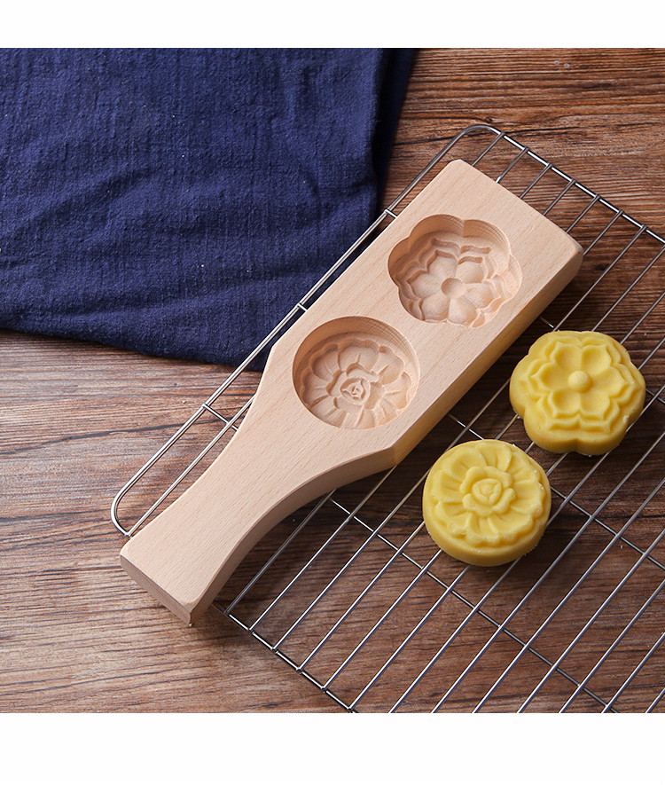 出极家居 月饼模具 木质木质绿豆糕模月饼模具 南瓜饼面点模具 冰皮