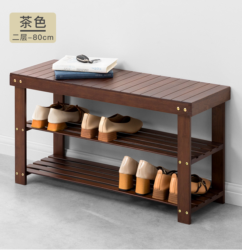 门口换鞋凳宿舍鞋柜防尘楠竹穿鞋凳阳台户外收纳多容量置物架鞋架凳