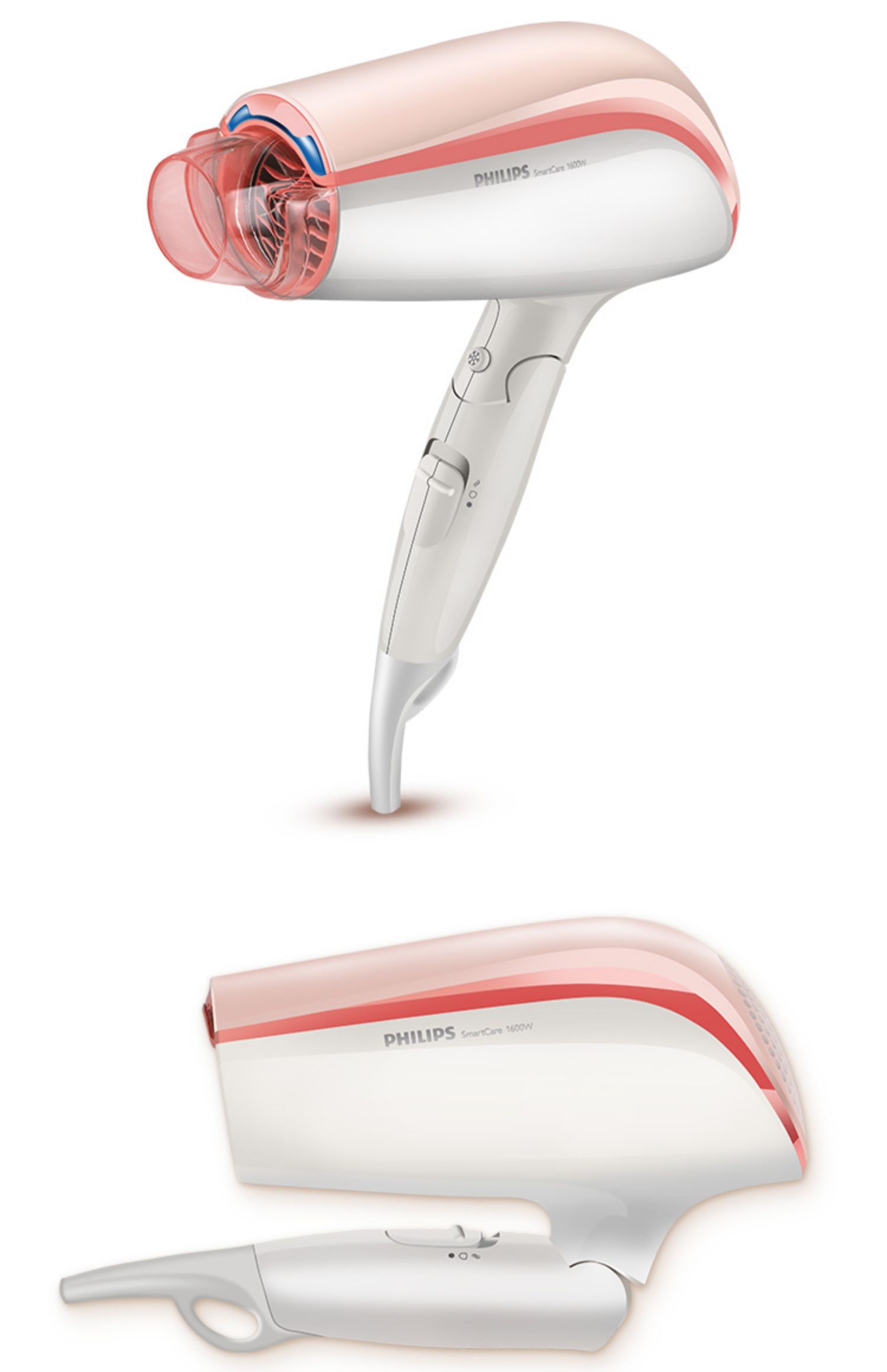 飞利浦(philips)电吹风bhc200 飞利浦 电吹风机智能冷热风 1600瓦可