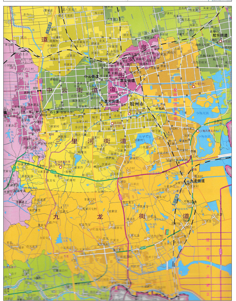 [諾森正版]2019新版 膠州市地圖 青島市各區市地圖系列 108cm*76cm