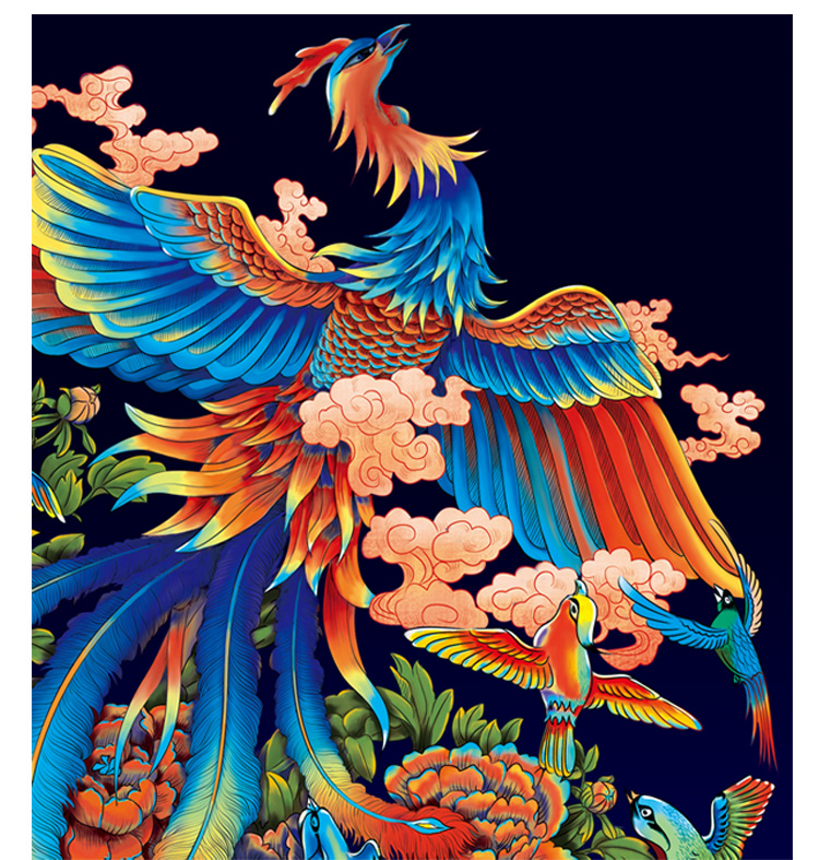 封后百鸟朝凤凰图十字绣2019新款线绣小件小幅简单绣孔雀客厅卧室玄关