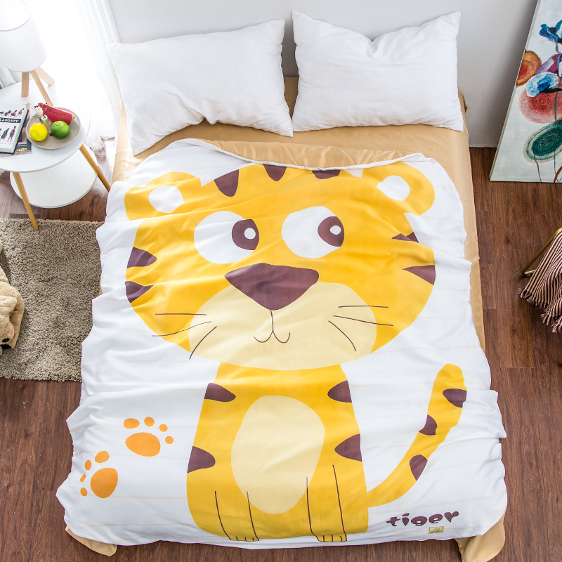 小老虎夏被空调被夏凉被芯薄款单人双人儿童幼儿园薄被子机洗 小老虎