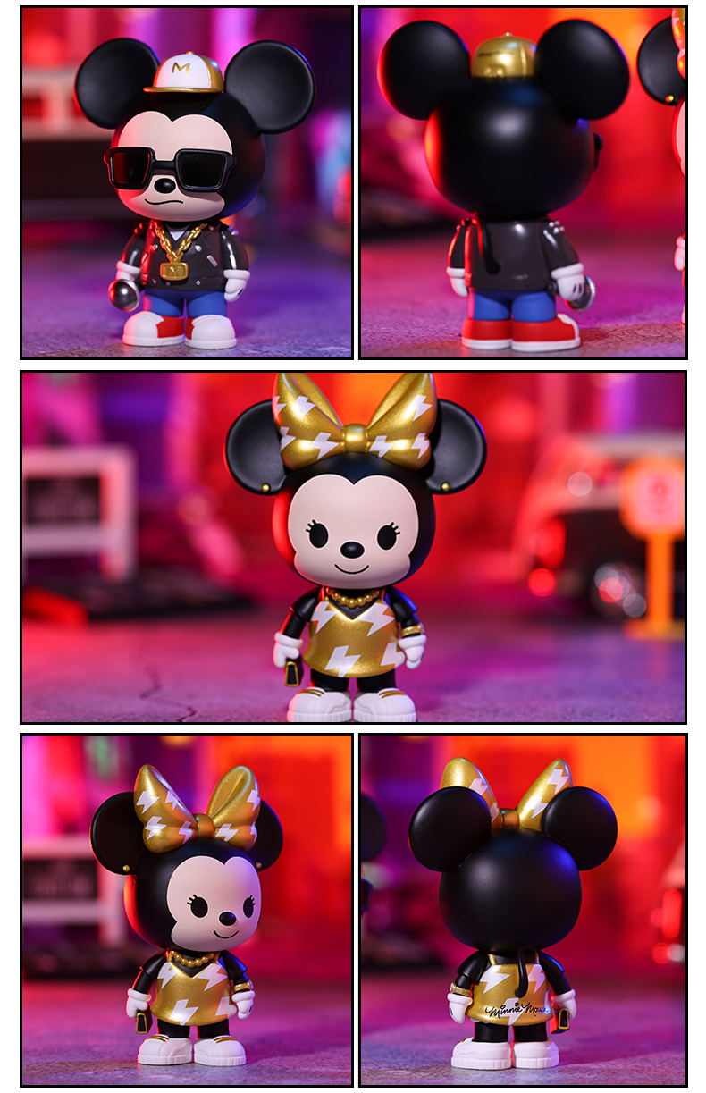 迪士尼官方潮玩手办米奇家族街头泡泡玛特盲盒儿童玩具公仔