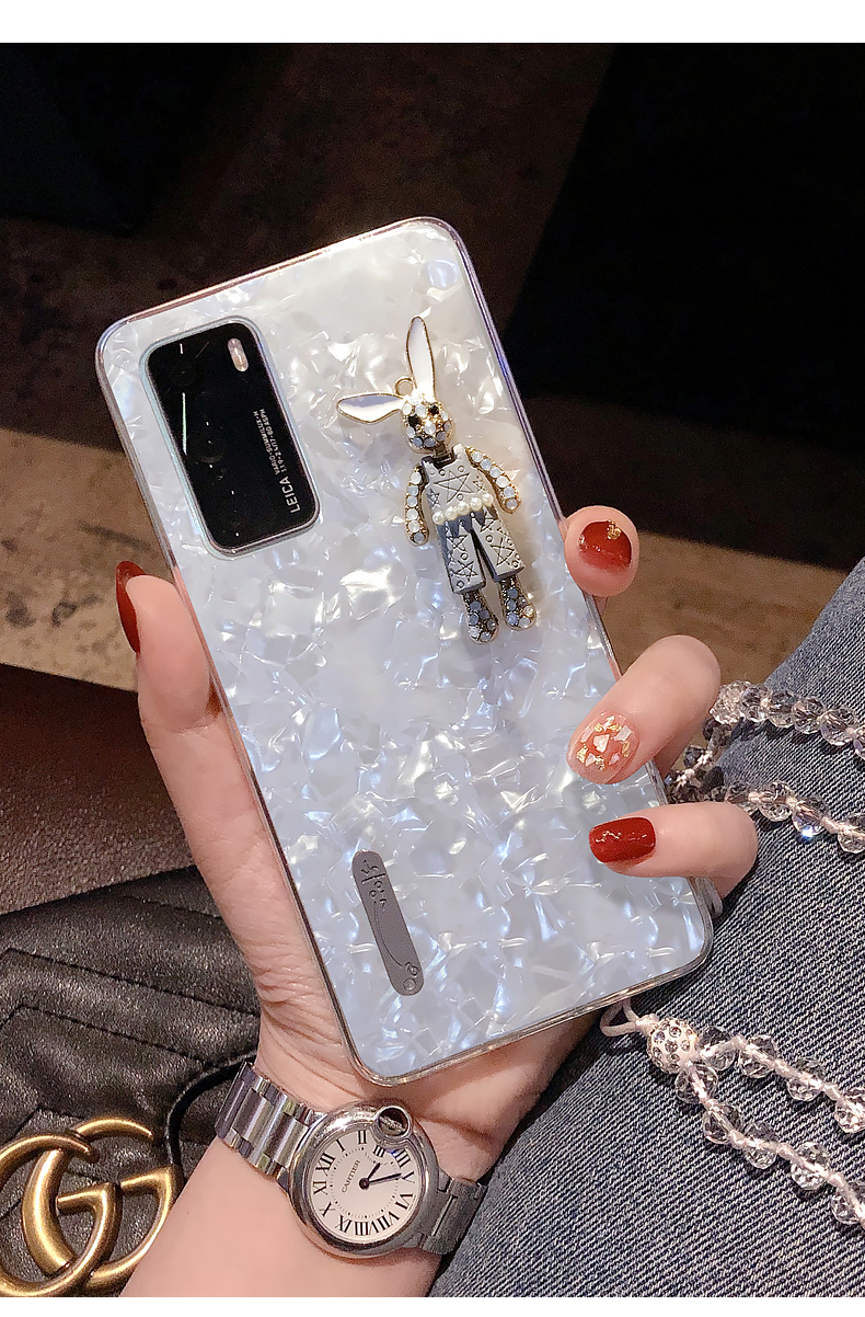 火豹华为p40手机壳硅胶软壳p40全包防摔5g版带挂脖挂绳网红冷淡风可爱