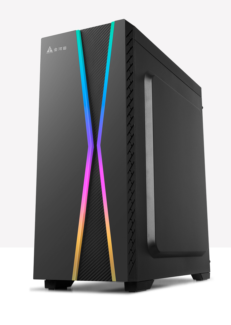 金河田预见n22水冷版电脑台式主机箱水冷游戏机箱侧透防尘机箱