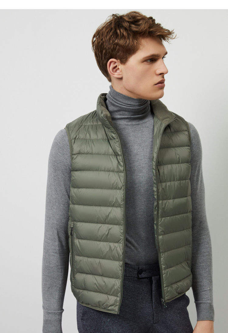 波司登轻薄羽绒马甲男士短款立领休闲舒适保暖背心