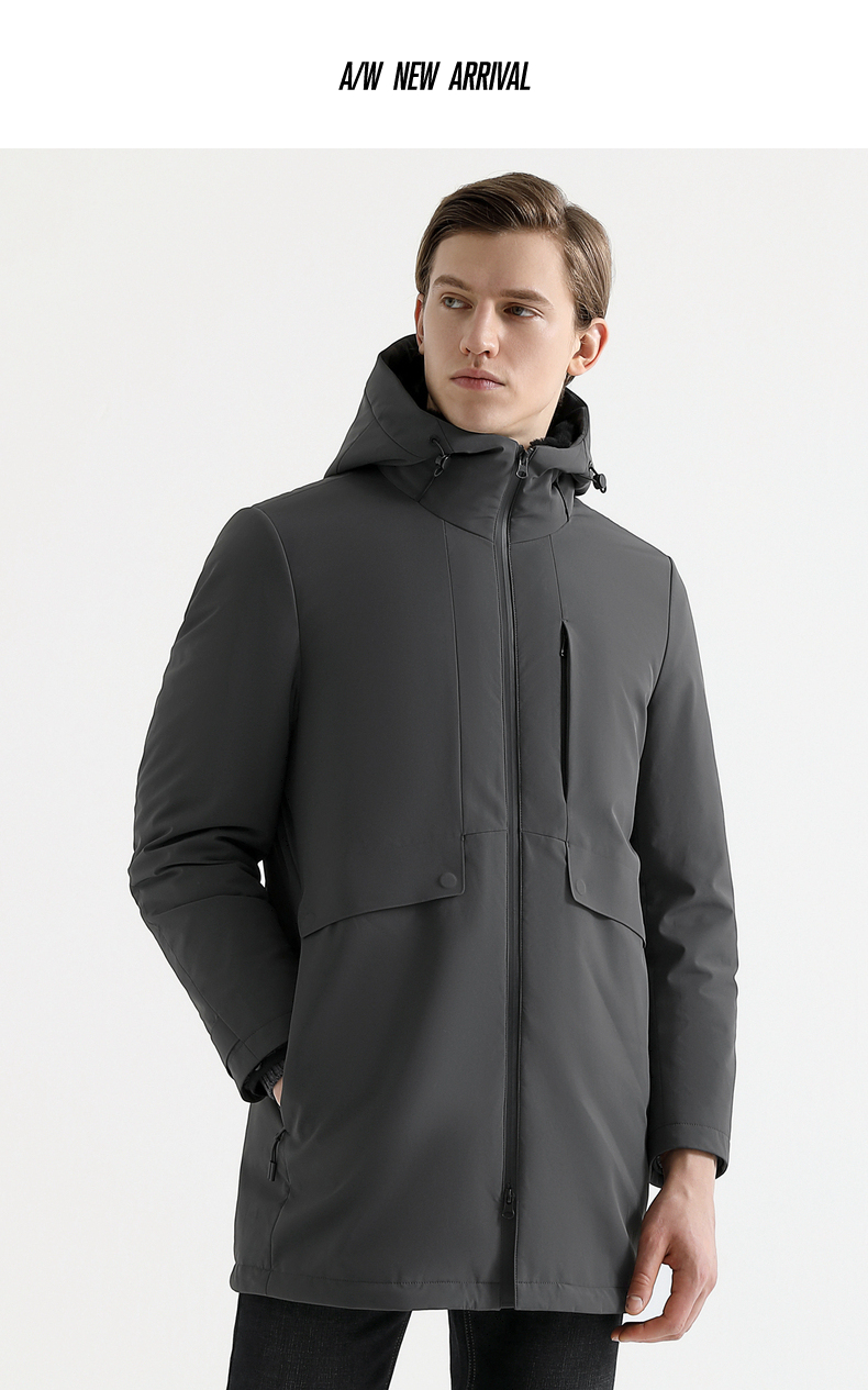 柒牌男装尼克服2021秋冬保暖男士连帽羽绒大衣时尚百搭抗寒外套119j