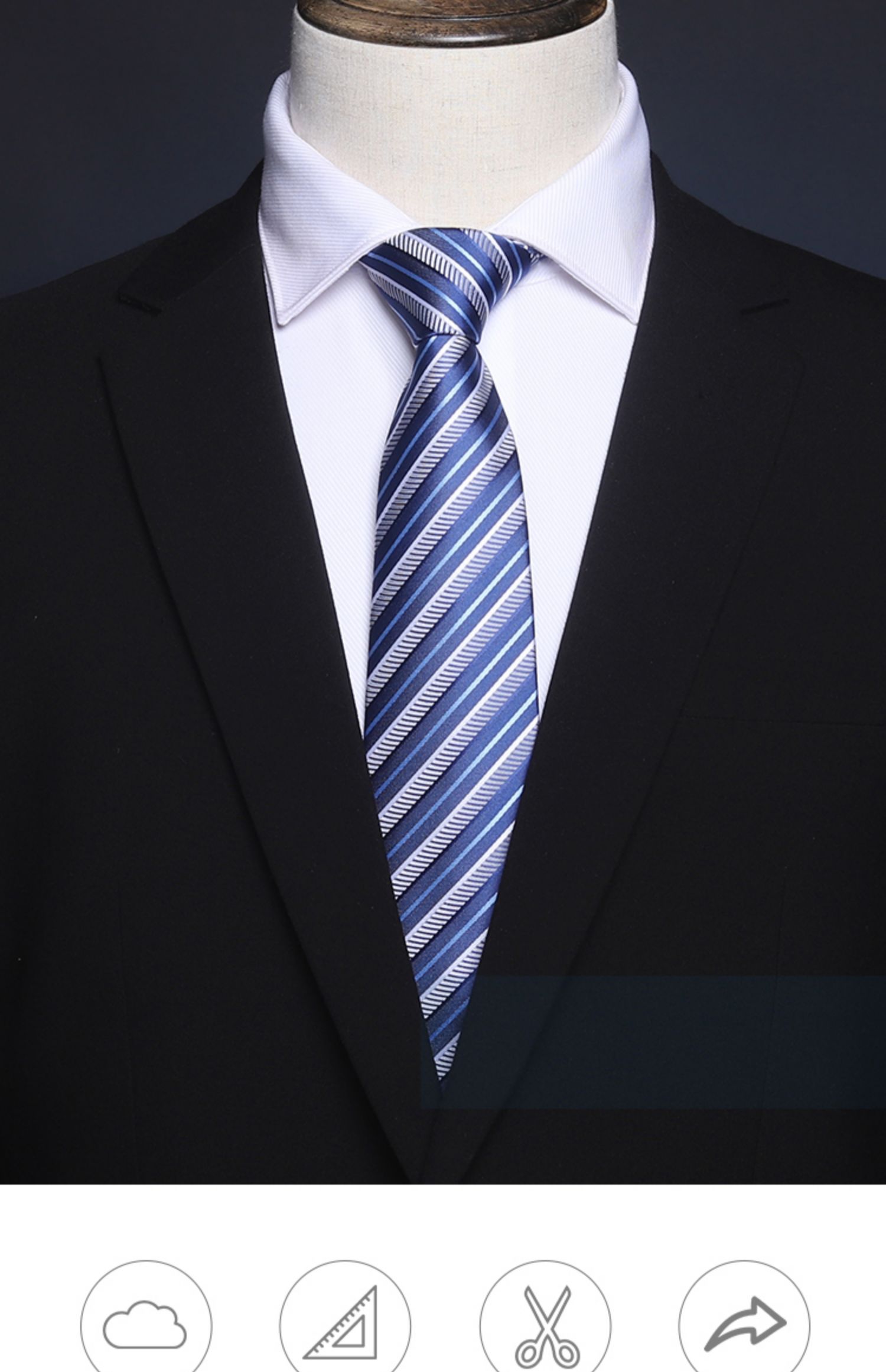 聚范领带/领结 聚范礼盒装 领带男士正装商务8cm韩版黑色条纹新郎结婚