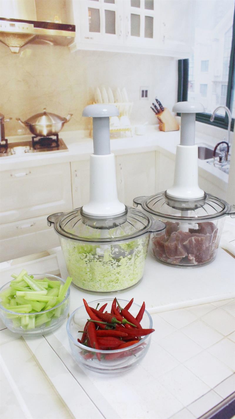 手动按压绞肉机家用绞馅碎菜搅拌机辣椒蒜泥多功能料理厨房神器一副刀