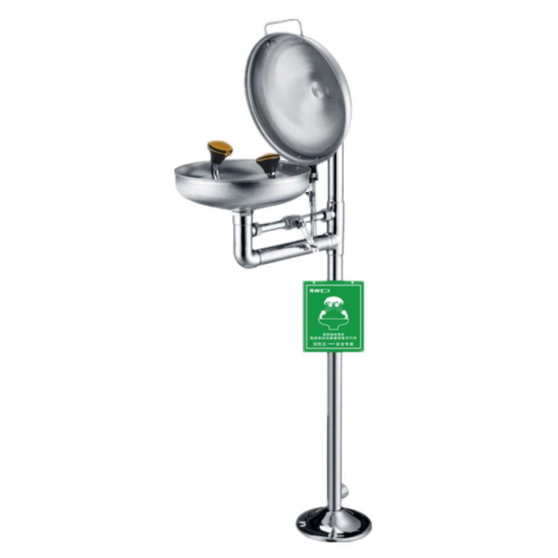 润旺达wjh0959b304不锈钢翻盖联动式立式洗眼器一台装可定制
