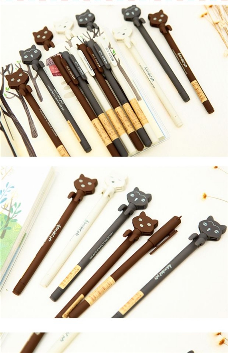 晨光(m&g)文具可爱猫咪中性笔卡通创意学生水笔0.350.38全针管签字笔