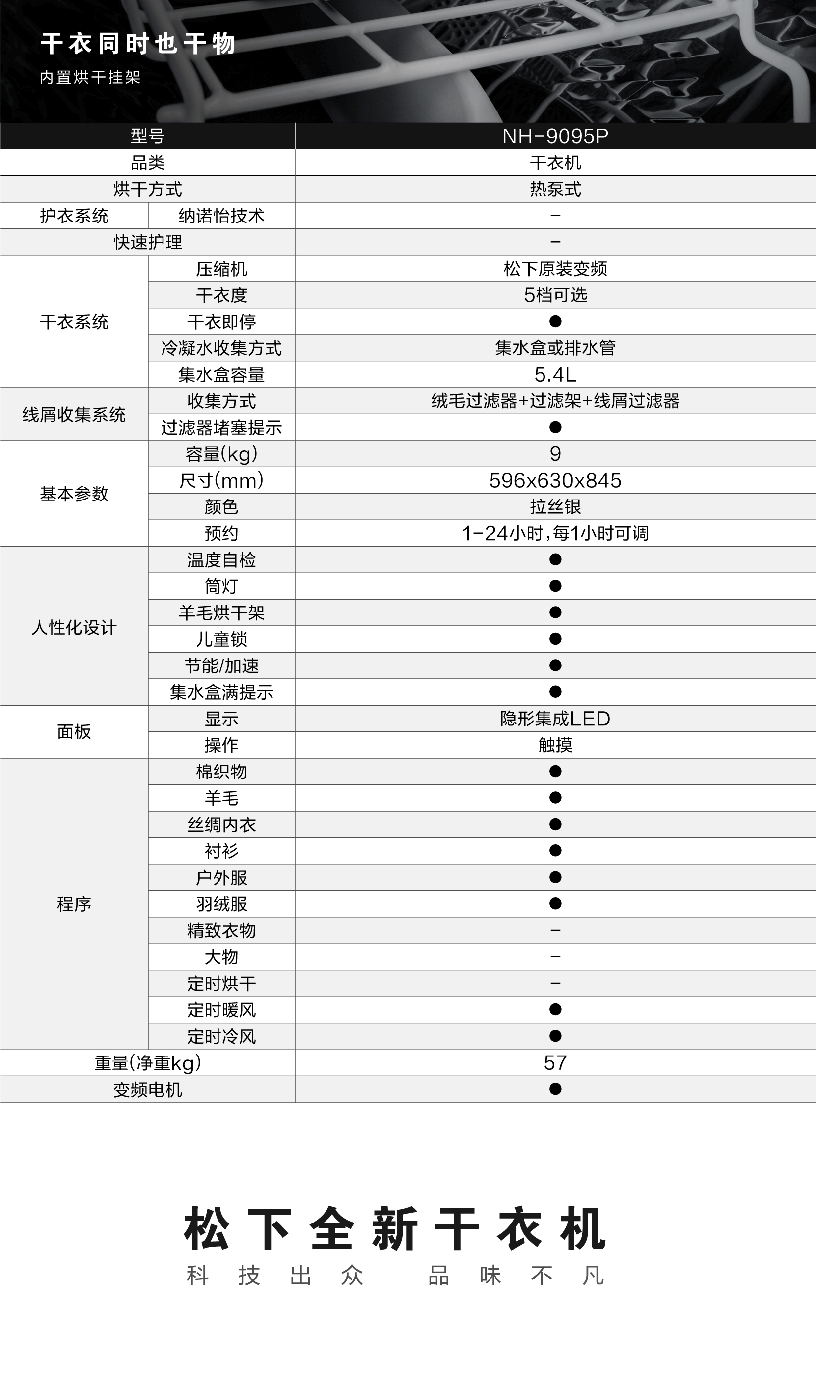 松下烘干机9095说明书图片