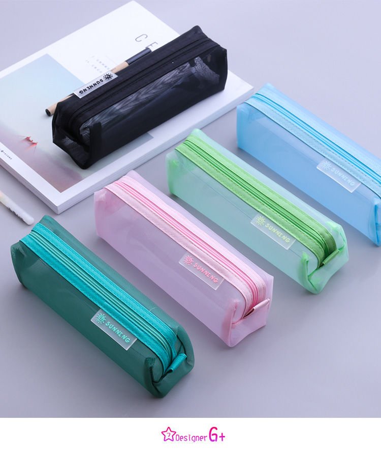 透明文具袋考试专用学生网纱简约笔袋男女初中生中考铅笔袋