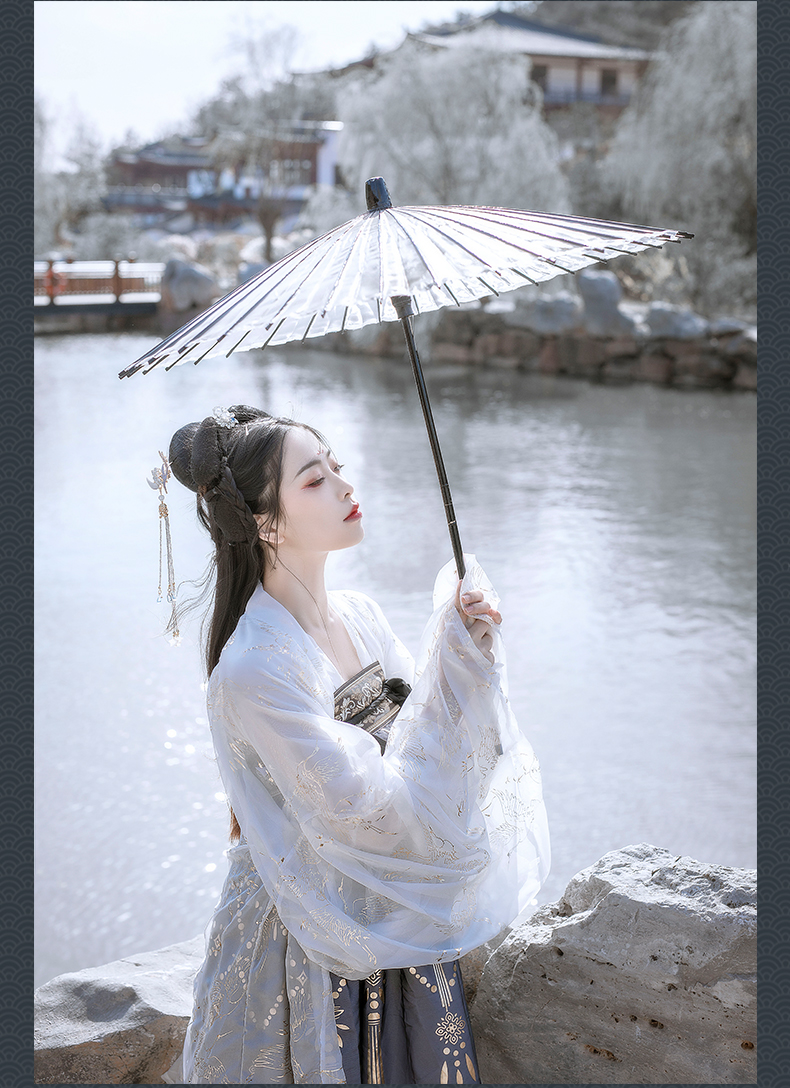 艺缕原创一云鹤汉服女仙气齐胸襦裙大摆超仙非古装女大袖衫夏