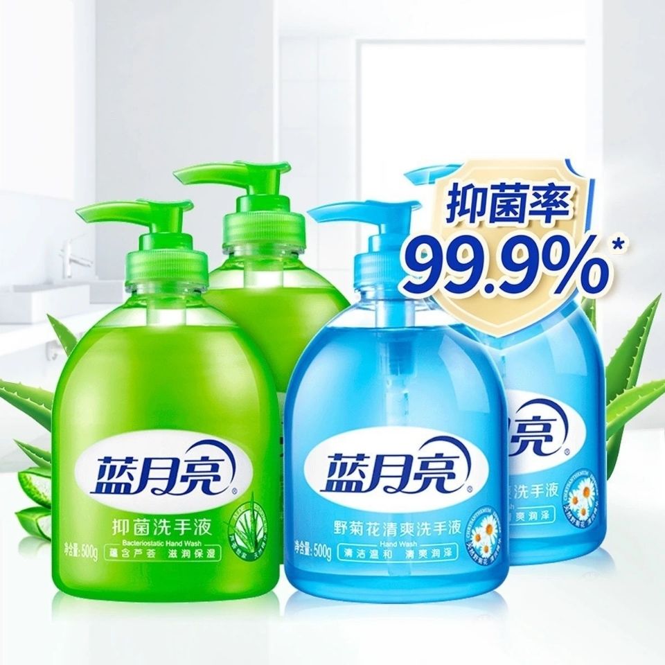 疫情产品蓝月亮洗手液清洁抑菌芦荟野菊花洗手液两瓶装1000g