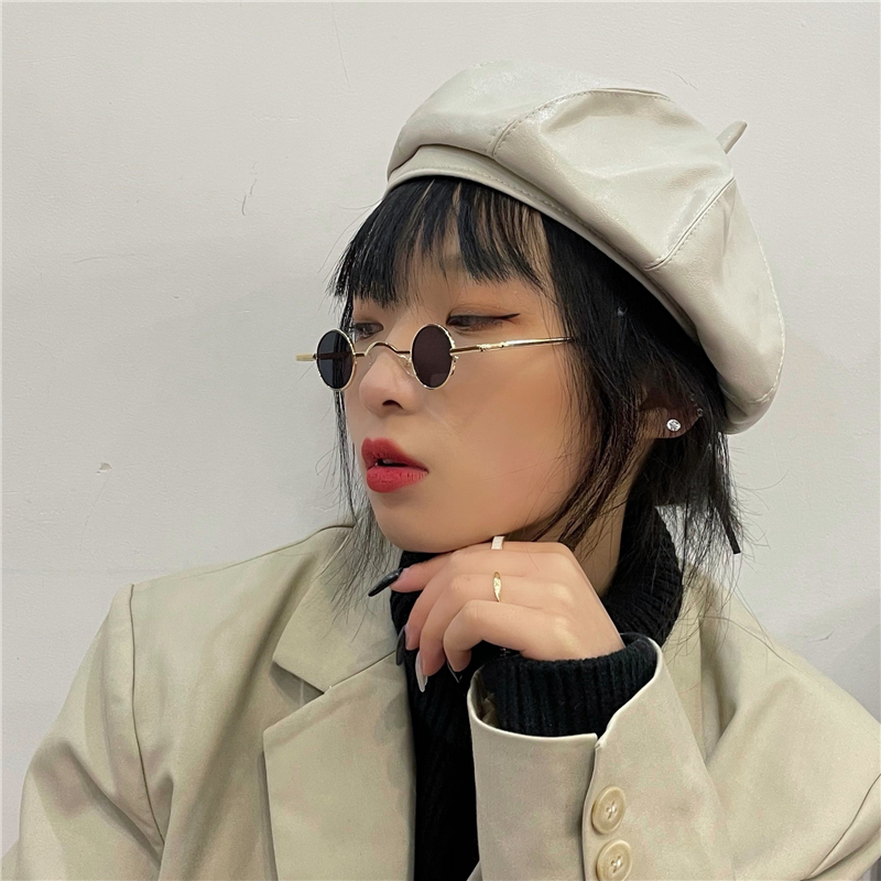 祥世恒吉超小框圆形复古墨镜男女款迷你小圆框太镜眼镜嘻哈太阳镜