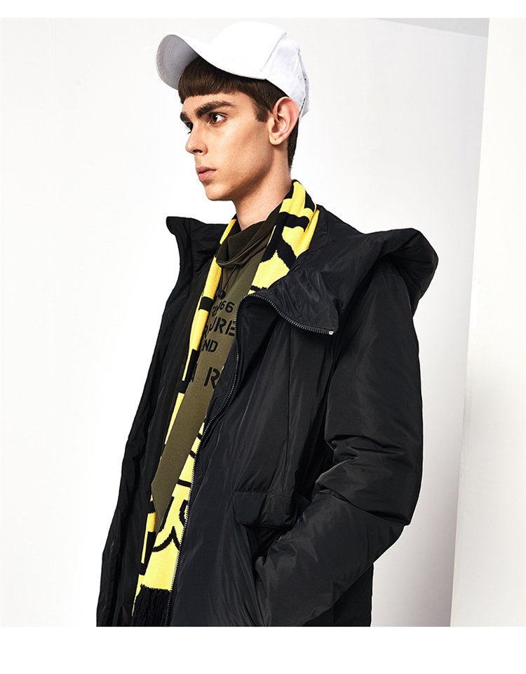 马克华菲男装冬季新款男式羽绒服休闲百搭中长款外套