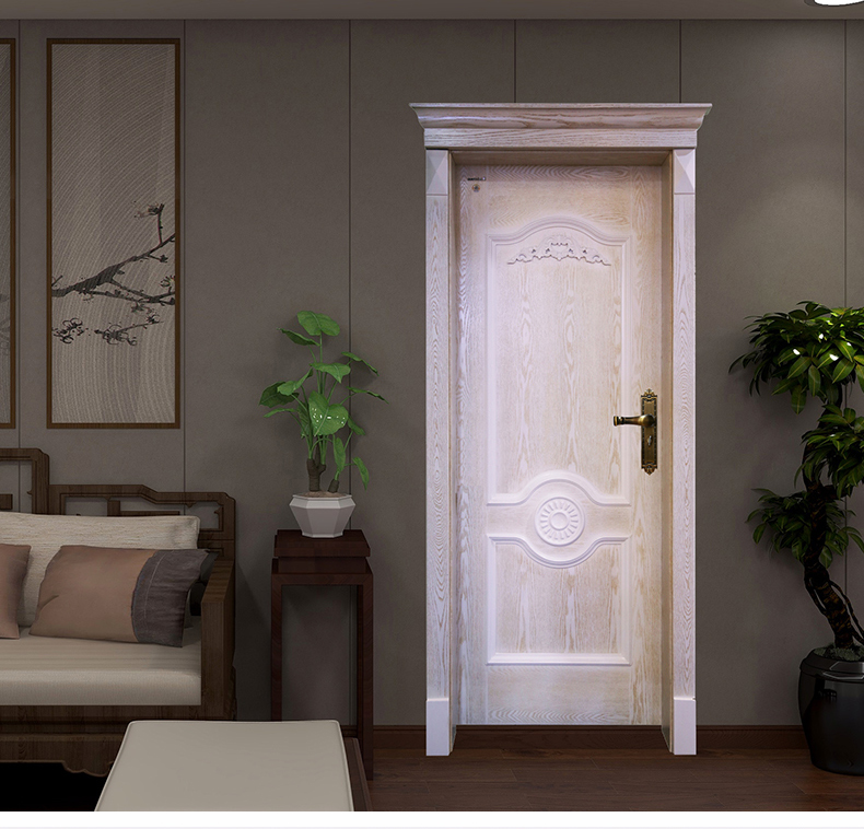 美心木门室内门家用客厅套装门8780环保油漆门全实木门隔音卧室门