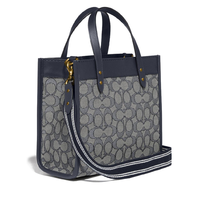 coach蔻驰fieldtotetote包手提包单肩包logo印花织物拼皮c3865