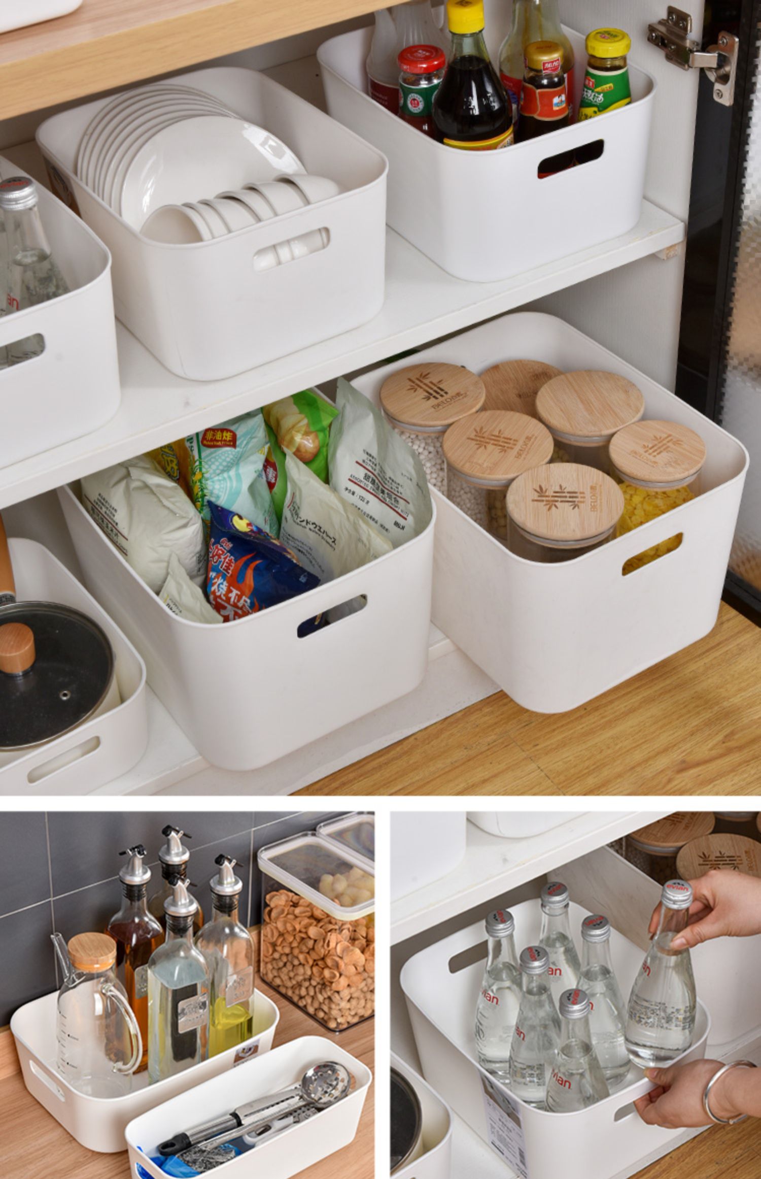 日式杂物收纳筐化妆品收纳盒浴室厨房储物小盒子桌面抽屉式整理盒