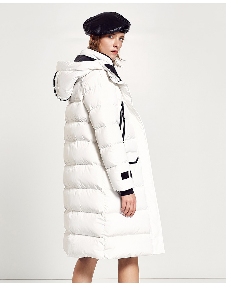 7modifier羽绒服新款女中长加厚韩版时尚宽松学生连帽工装派克服外套