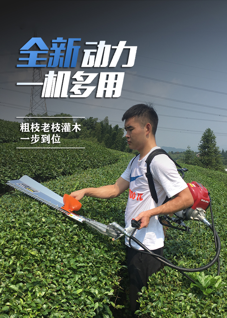 回固四冲程剪茶叶茶树修剪机背负式绿篱汽油采茶机器多功能松土割机