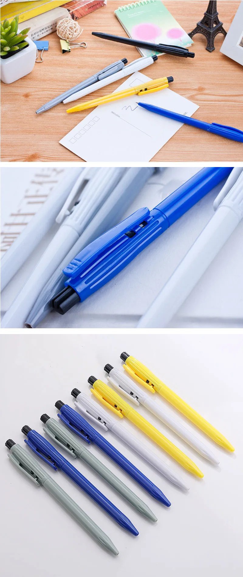 出厂价办公圆珠笔蓝色快递广告油笔学生用笔子弹型笔芯07mm