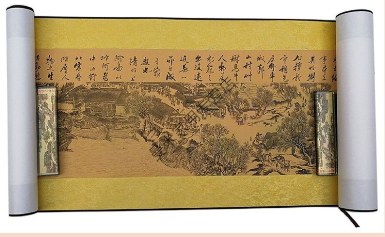 清明上河图国画字画全景全图精裱卷轴书画故宫版会销送礼佳品