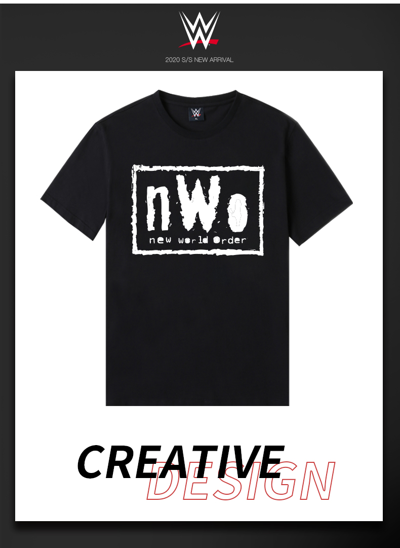 wwe潮牌2020春夏新品nwo印花圆领t恤