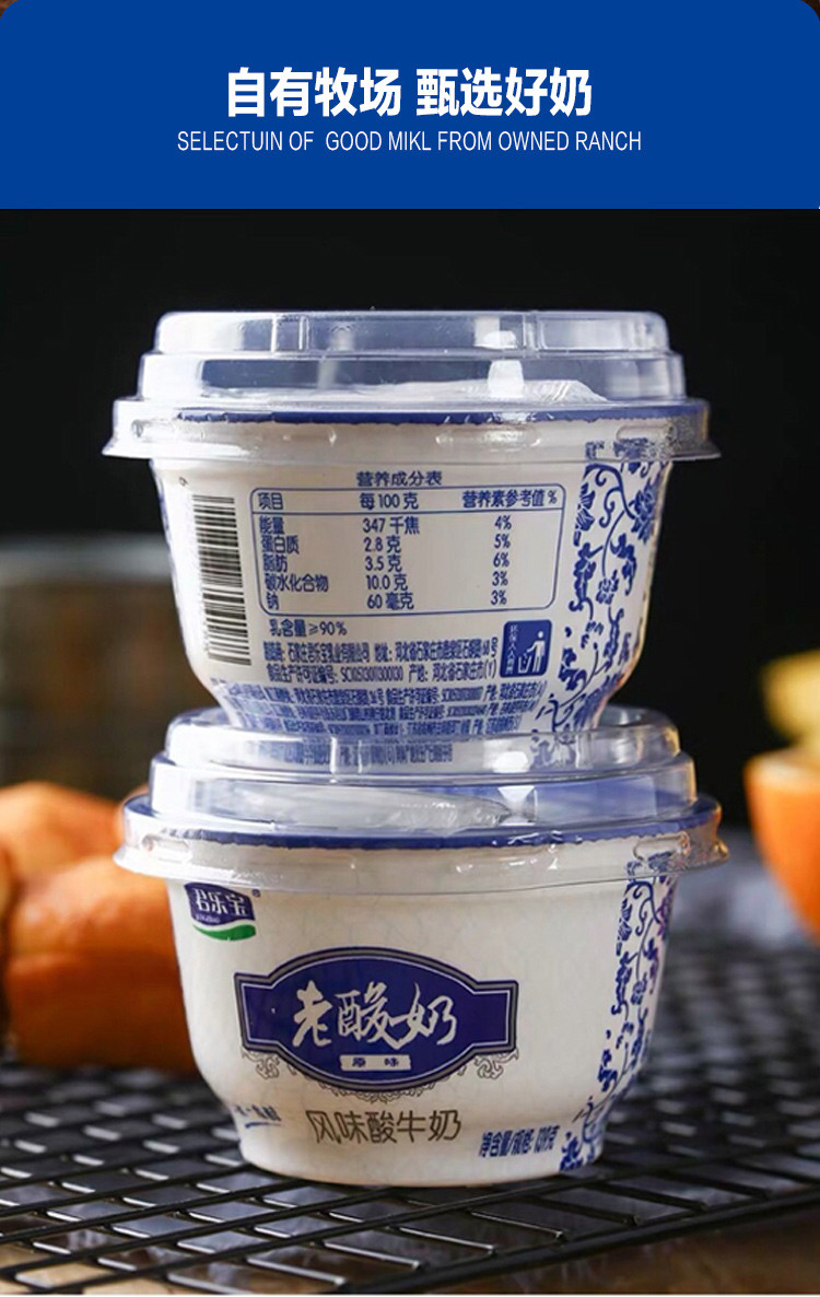 君乐宝低温老酸奶益生菌发酵风味酸奶139g12杯