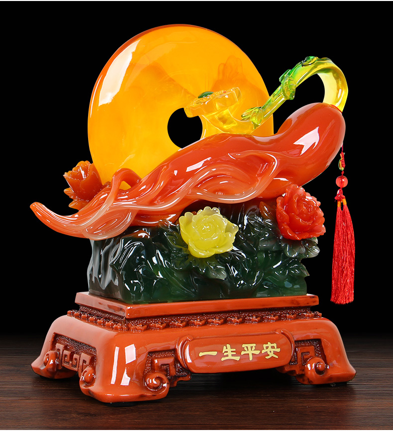 美帮汇人参玉如意平安扣摆件一生平安客厅玄关酒柜家居装饰品办公室