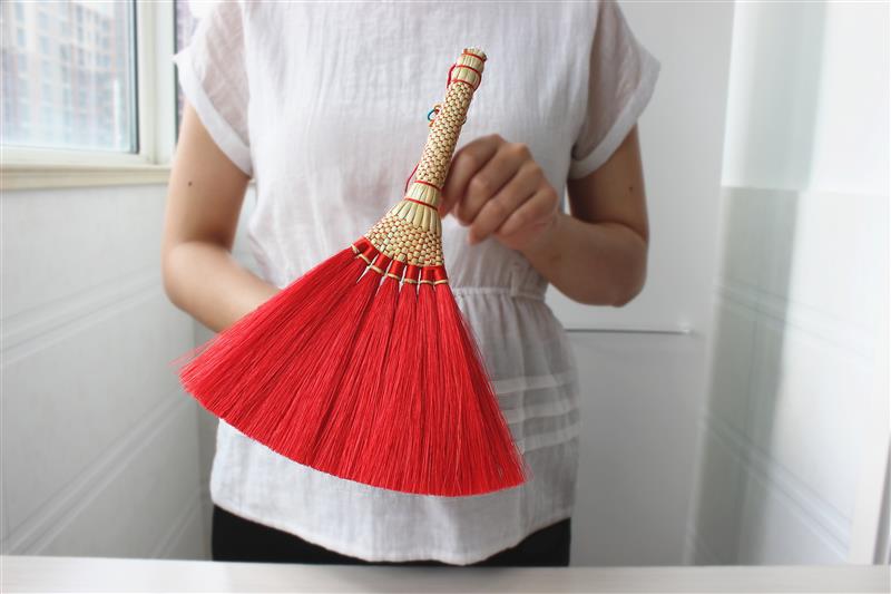 高粱手编中国红吉祥笤帚镇宅辟邪扫帚宝宝压惊安睡除晦气挂件