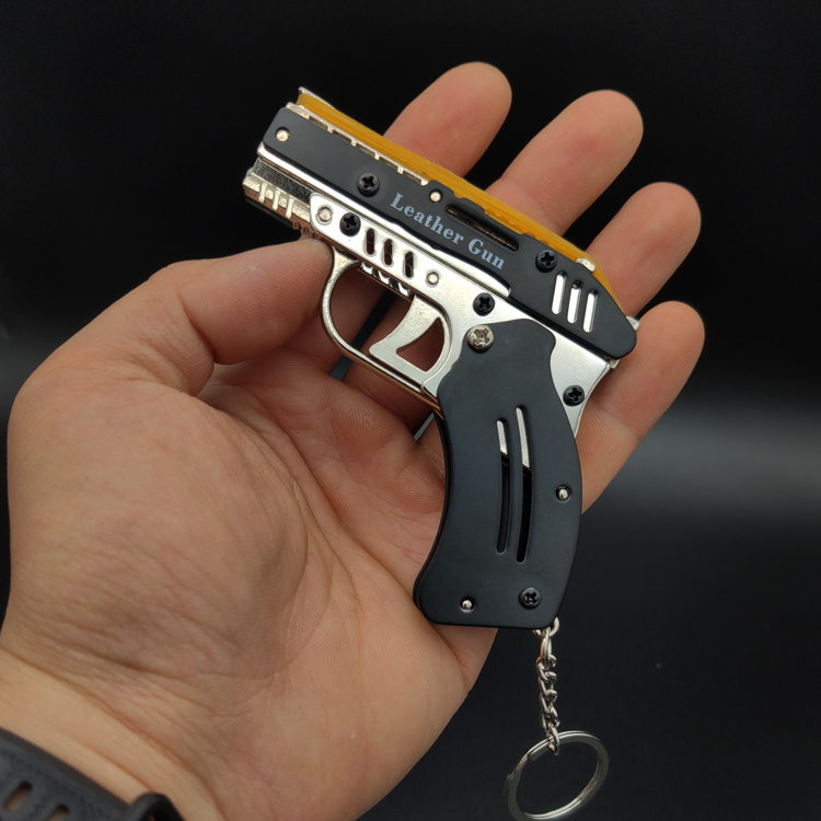 新款第四代全金属打橡皮筋枪反吹式迷你可回膛儿童玩具软弹皮筋枪真