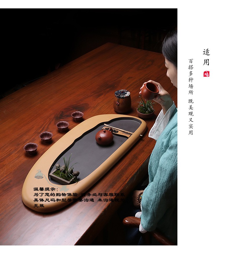 粉浆双色紫砂茶盘茶海原矿紫泥绿泥段泥手工制作三色茶盘