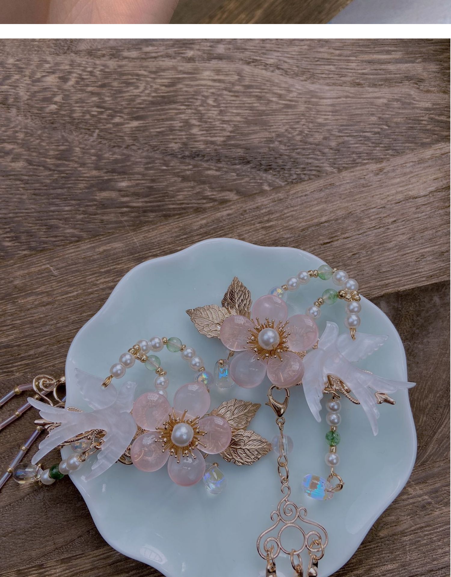 春日燕原创手工燕子发夹汉服配饰古风流苏头饰对夹发饰春日燕一对