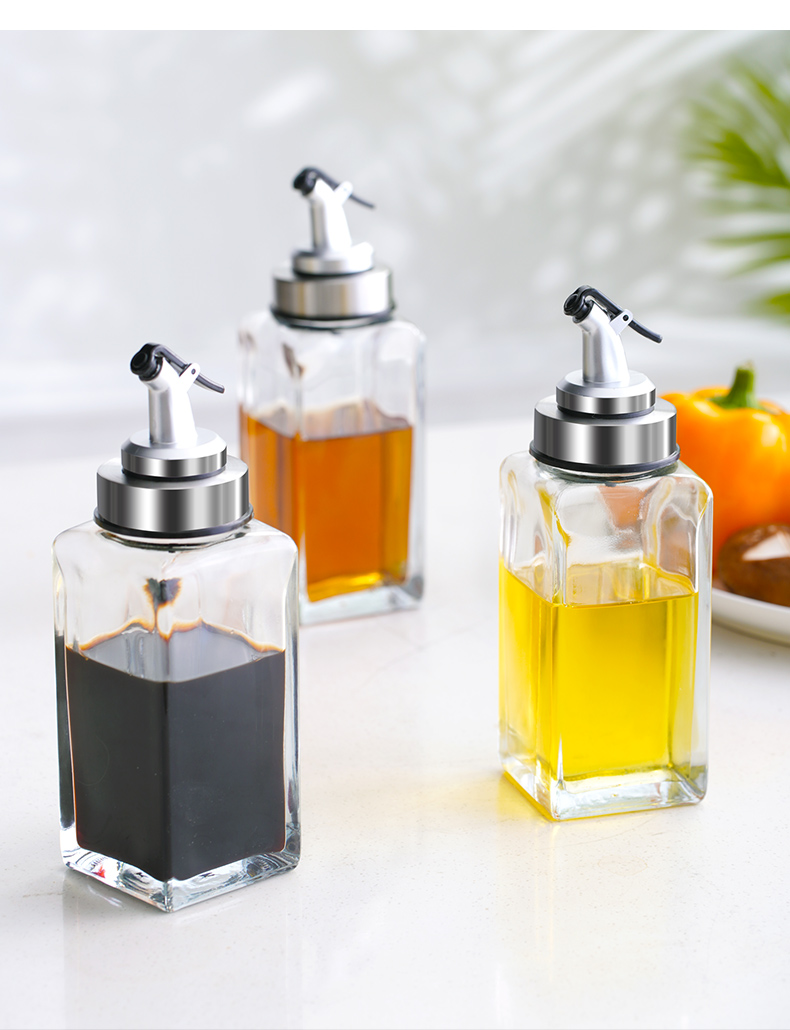 油壶玻璃家用防漏装油瓶厨房醋壶小油罐酱油瓶醋瓶大号调料瓶套装