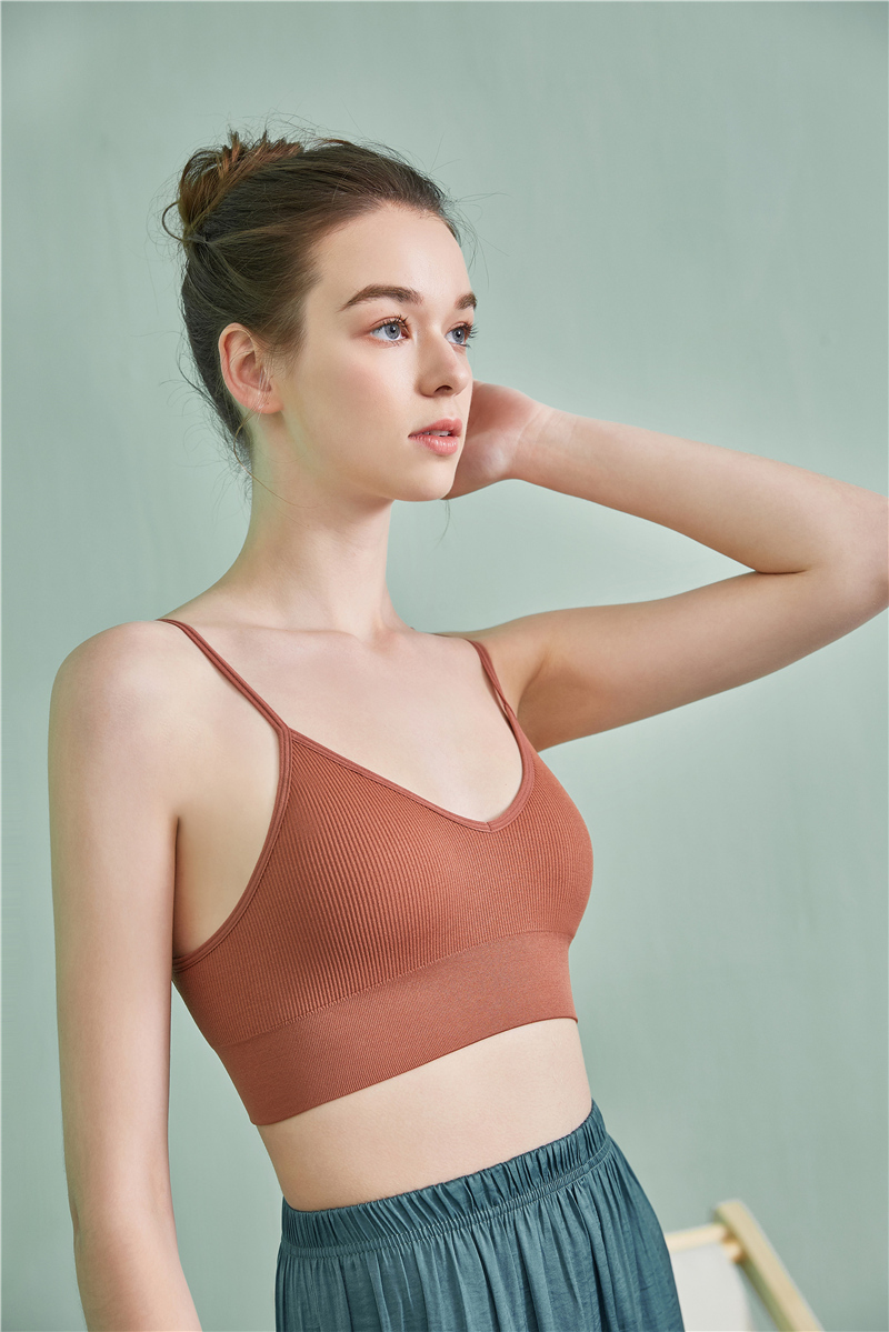 七斓吊带背心女无钢圈内衣法式三角杯背心式文胸小胸运动睡眠胸罩薄款