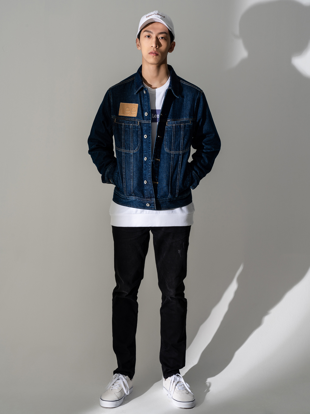 彭于晏同款lee101系列男蓝色棉长袖牛仔夹克