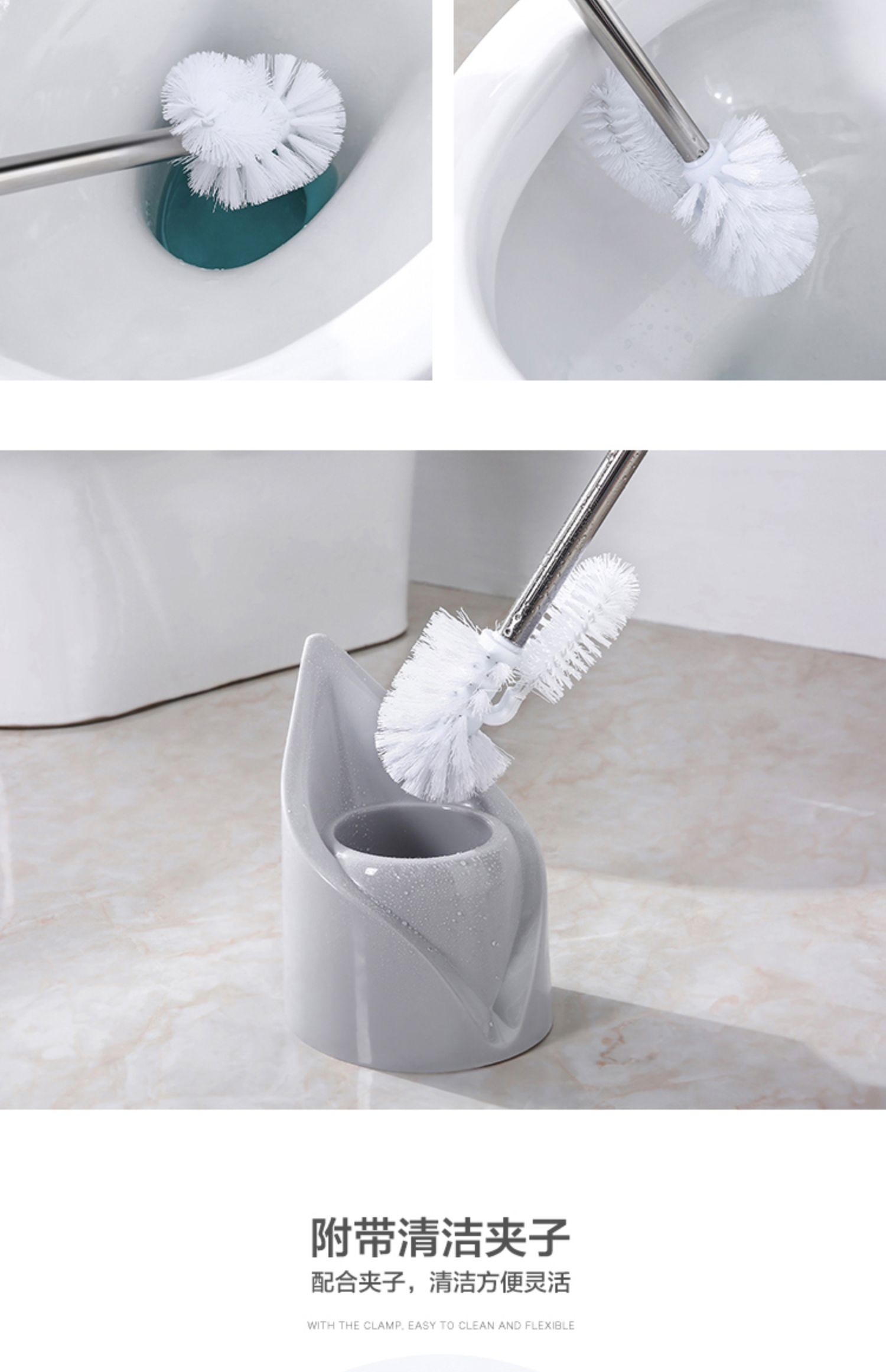 家用马桶刷套装卫生间清洁刷厕所无死角刷子挂墙式长柄软毛洁厕刷