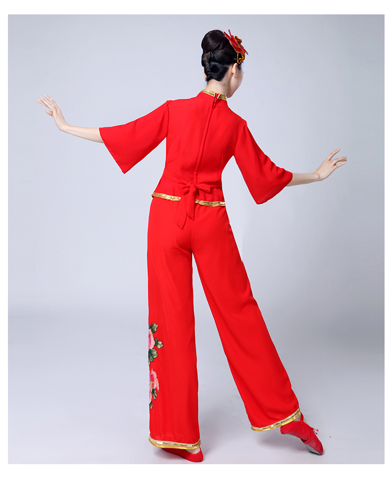 腰鼓服装秧歌舞蹈服装演出服女新款中老年民族风打腰鼓队广场舞套装