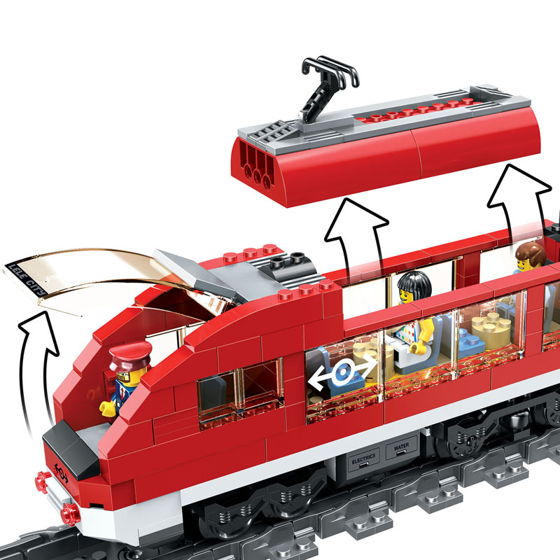 开心美猴王(happy monkey)积木电动火车 将牌兼容乐高火车电动遥控