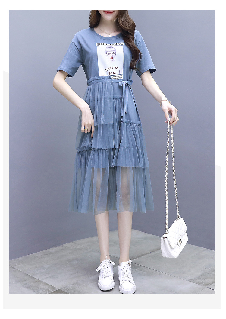 优选短袖连衣裙女休闲2019夏装新款裙子仙女超仙森系纱仙女印花气质